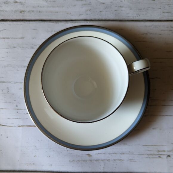 Noritake AEGEAN SKY Footed Coffee Tea Cup and Saucer 7982 - Picture 7 of 7